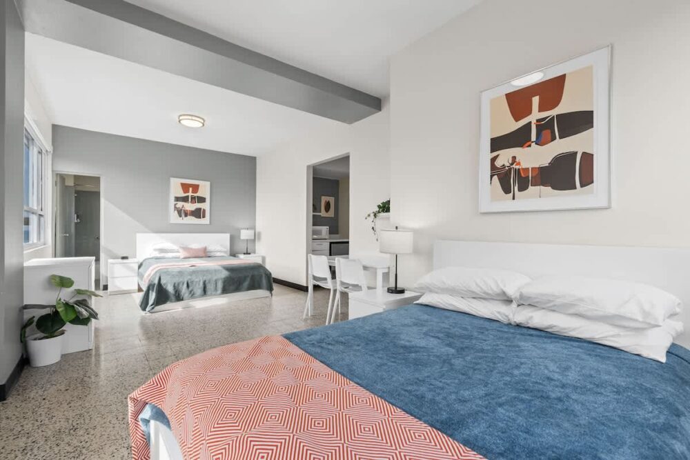 Double Full Bed Room with Balcony at Olimpo by Otium – sleeps 4 guests San Juan